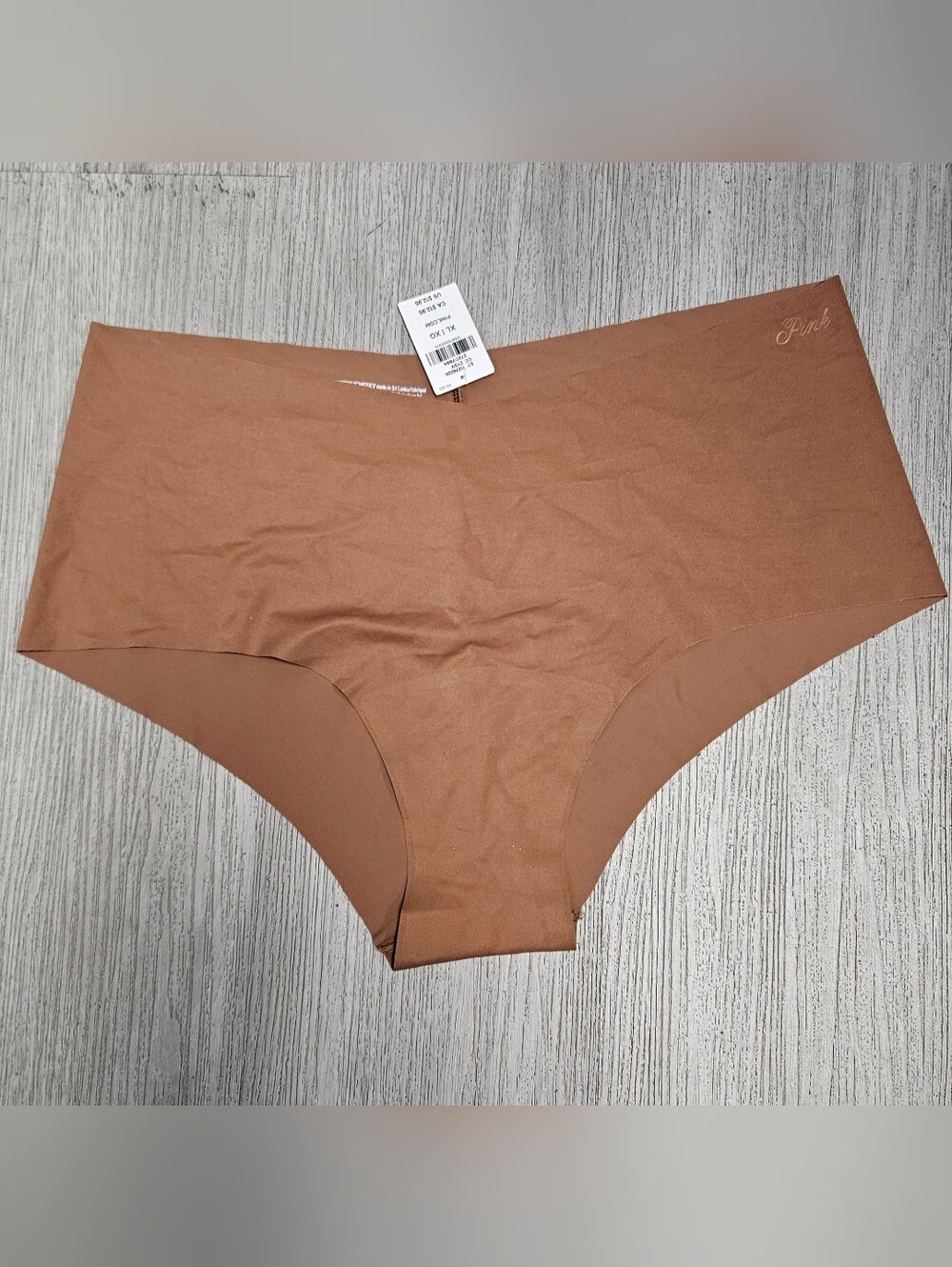NWT New PINK Victorias Secret Cheeky Panty Smooth Hipster Panty Brown Tan Womens